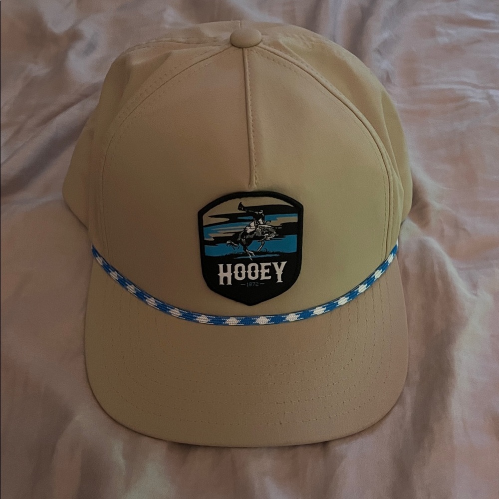 Hooey Beige Cap with Blue Patterned Band